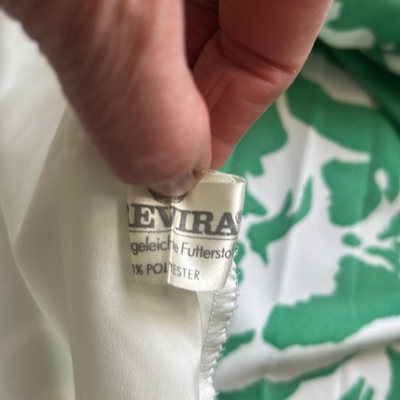 Green/White Vintage Bold Floral Trevira Long Pleated Maxi Skirt Size Small - Picture 8 of 13